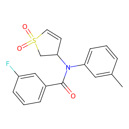 N-(1,1-dioxido-2,3-dihydrothiophen-3-yl)-3-fluoro-N-(m-tolyl)benzamide structure