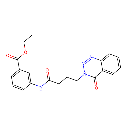 Ethyl 3-[4-(4-oxo-1,2,3-benzotriazin-3-yl)butanoylamino]benzoate structure