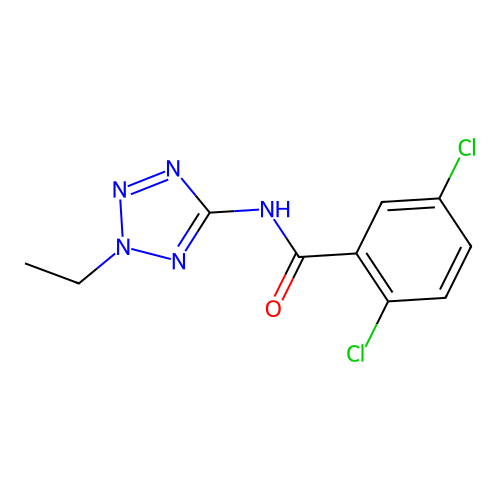 2,5-dichloro-N-(2-ethyltetrazol-5-yl)benzamide structure