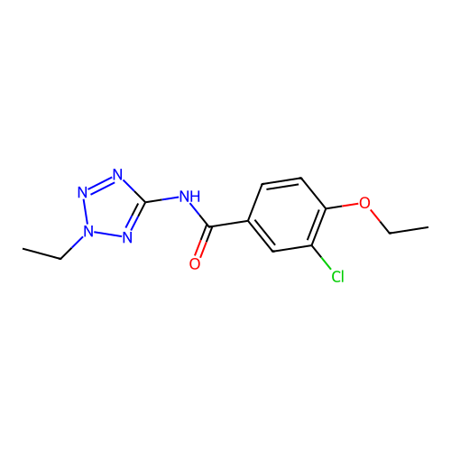 3-chloro-4-ethoxy-N-(2-ethyltetrazol-5-yl)benzamide structure