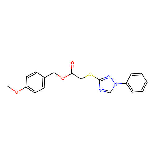 4-methoxybenzyl [(1-phenyl-1H-1,2,4-triazol-3-yl)sulfanyl]acetate structure
