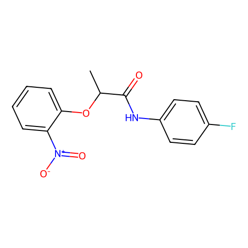 N-(4-fluorophenyl)-2-(2-nitrophenoxy)propanamide structure