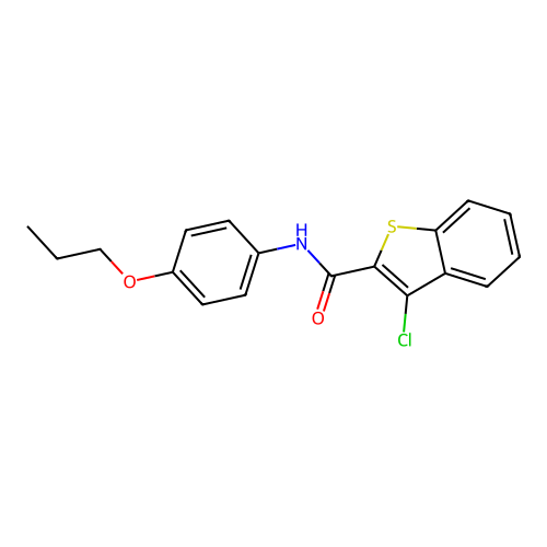 3-chloro-N-(4-propoxyphenyl)-1-benzothiophene-2-carboxamide structure