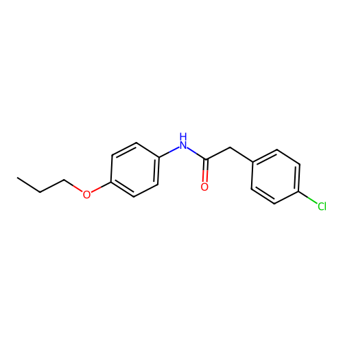 2-(4-chlorophenyl)-N-(4-propoxyphenyl)acetamide structure