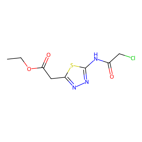 1,3,4-Thiadiazole-2-acetic acid, 5-[(chloroacetyl)amino]-, ethyl ester structure