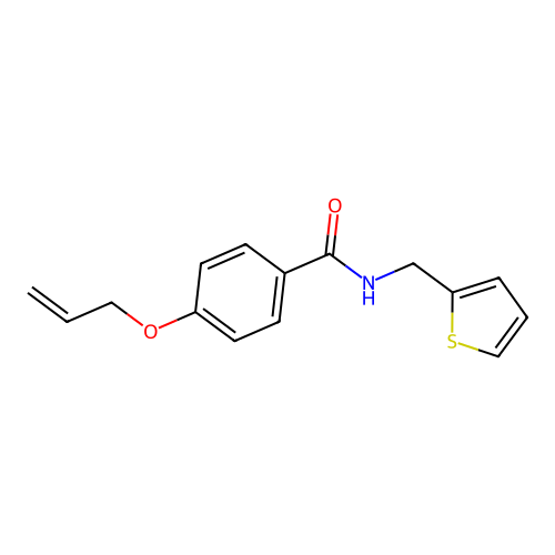 4-prop-2-enoxy-N-(thiophen-2-ylmethyl)benzamide structure
