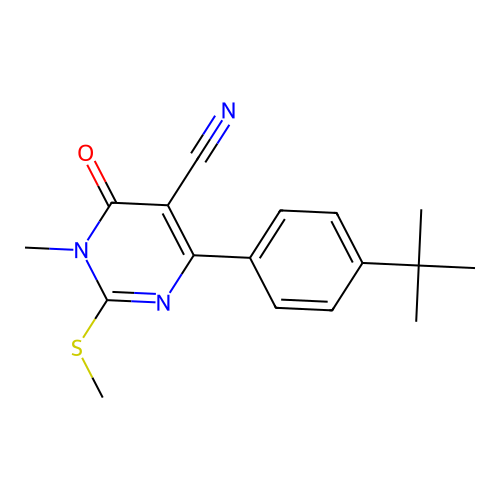 4-(4-Tert-butylphenyl)-1-methyl-2-methylsulfanyl-6-oxopyrimidine-5-carbonitrile structure