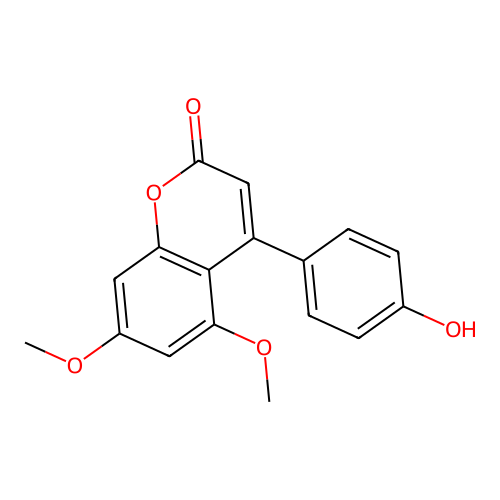 4'-Hydroxy-5,7-dimethoxy-4-phenylcoumarin structure