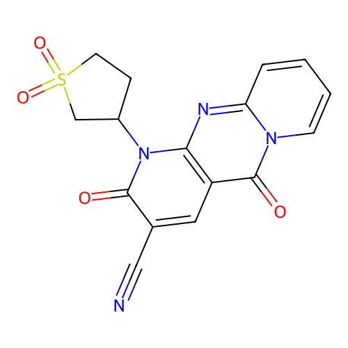 1-(1,1-dioxidotetrahydrothiophen-3-yl)-2,5-dioxo-1,5-dihydro-2H-dipyrido[1,2-a:2',3'-d]pyrimidine-3-carbonitrile structure