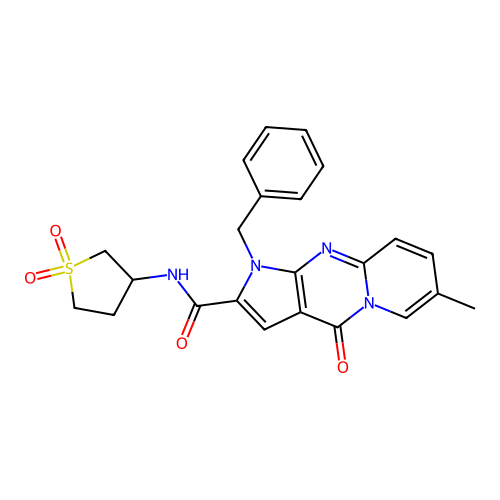 1-benzyl-N-(1,1-dioxidotetrahydrothiophen-3-yl)-7-methyl-4-oxo-1,4-dihydropyrido[1,2-a]pyrrolo[2,3-d]pyrimidine-2-carboxamide structure