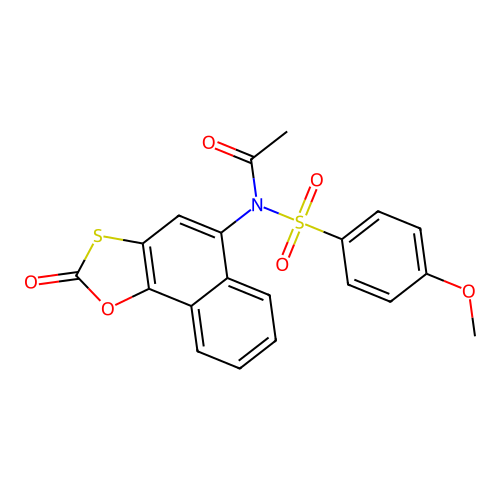 N-(4-methoxyphenyl)sulfonyl-N-(2-oxobenzo[g][1,3]benzoxathiol-5-yl)acetamide structure