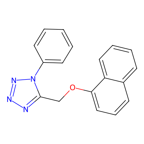 5-[(1-naphthyloxy)methyl]-1-phenyl-1H-tetrazole structure