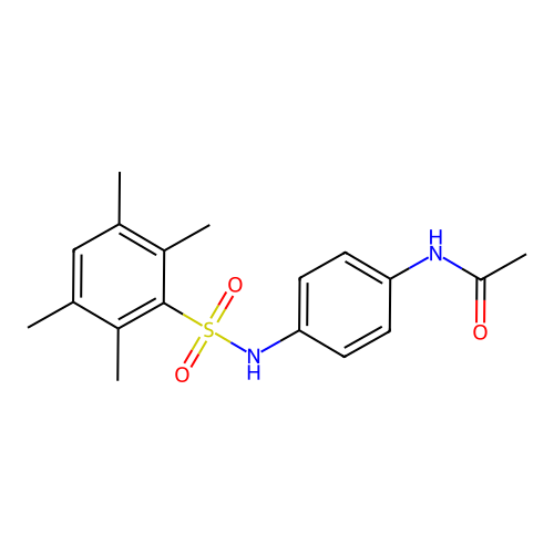 N-[4-[(2,3,5,6-tetramethylphenyl)sulfonylamino]phenyl]acetamide structure