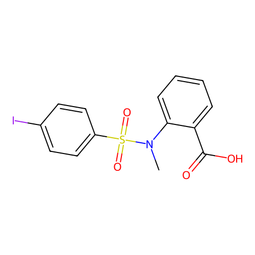 2-[(4-Iodophenyl)sulfonyl-methylamino]benzoic acid structure