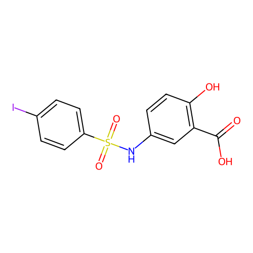 2-hydroxy-5-[(4-iodophenyl)sulfonylamino]benzoic Acid structure