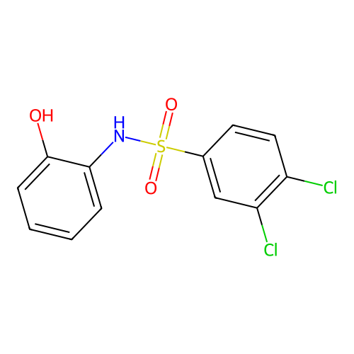 3,4-dichloro-N-(2-hydroxyphenyl)benzene-1-sulfonamide structure