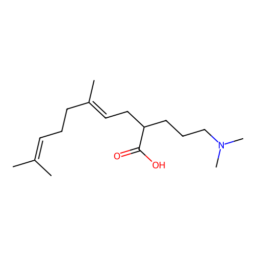 2-[3-(Dimethylamino)propyl]-5,9-dimethyldeca-4,8-dienoic acid structure