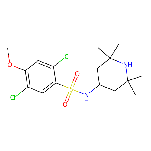 [(2,5-Dichloro-4-methoxyphenyl)sulfonyl](2,2,6,6-tetramethyl(4-piperidyl))amin e structure