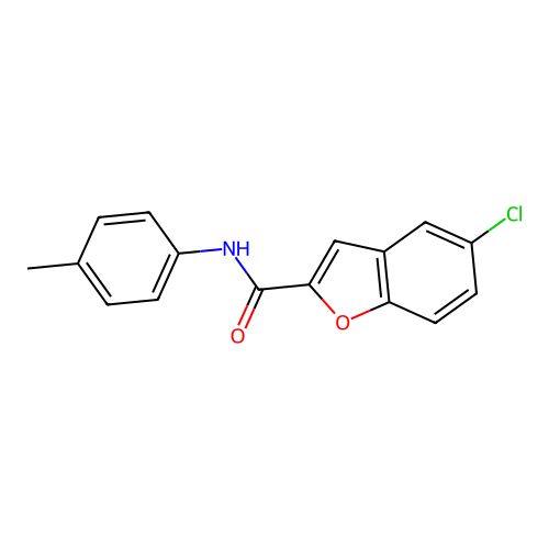5-chloro-N-(4-methylphenyl)-1-benzofuran-2-carboxamide structure