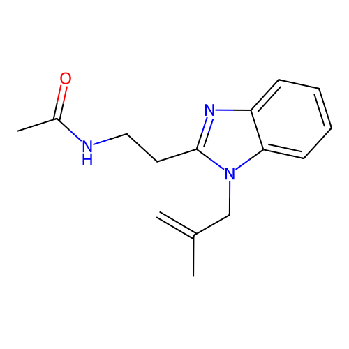 N-[2-[1-(2-methylprop-2-enyl)benzimidazol-2-yl]ethyl]acetamide structure
