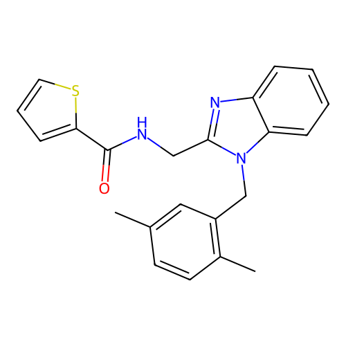 N-{[1-(2,5-dimethylbenzyl)-1H-benzimidazol-2-yl]methyl}thiophene-2-carboxamide structure