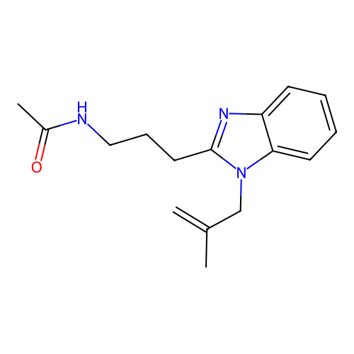 N-{3-[1-(2-methylprop-2-en-1-yl)-1H-1,3-benzodiazol-2-yl]propyl}acetamide structure