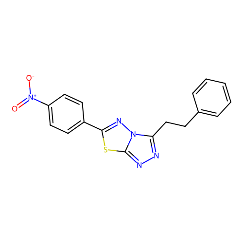 6-(4-Nitrophenyl)-3-(2-phenylethyl)[1,2,4]triazolo[3,4-b][1,3,4]thiadiazole structure