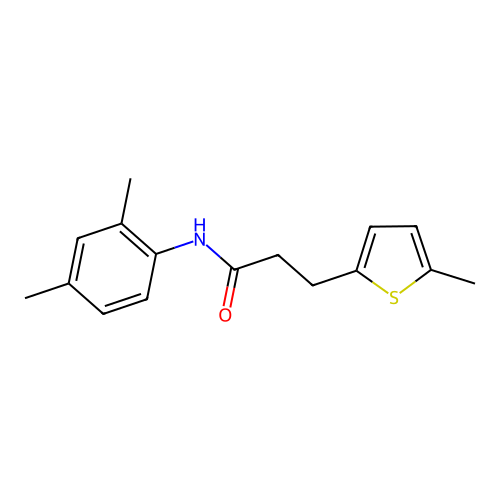 N-(2,4-dimethylphenyl)-3-(5-methylthiophen-2-yl)propanamide structure