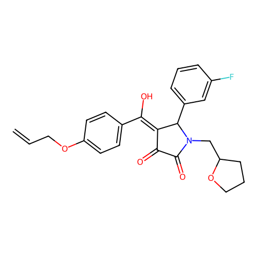 5-(3-fluorophenyl)-3-hydroxy-1-[(oxolan-2-yl)methyl]-4-[4-(prop-2-en-1-yloxy)benzoyl]-2,5-dihydro-1H-pyrrol-2-one structure