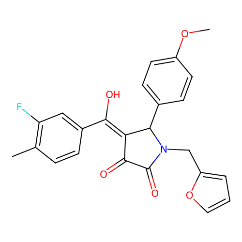 4-(3-fluoro-4-methylbenzoyl)-1-[(furan-2-yl)methyl]-3-hydroxy-5-(4-methoxyphenyl)-2,5-dihydro-1H-pyrrol-2-one structure