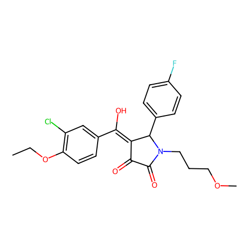 4-(3-chloro-4-ethoxybenzoyl)-5-(4-fluorophenyl)-3-hydroxy-1-(3-methoxypropyl)-2,5-dihydro-1H-pyrrol-2-one structure