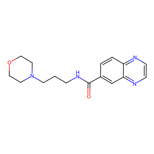 N-[3-(morpholin-4-yl)propyl]quinoxaline-6-carboxamide structure