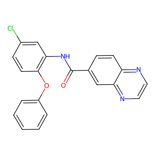 N-(5-chloro-2-phenoxyphenyl)quinoxaline-6-carboxamide structure
