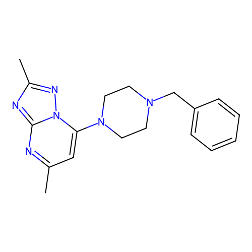 7-(4-Benzylpiperazin-1-yl)-2,5-dimethyl[1,2,4]triazolo[1,5-a]pyrimidine structure
