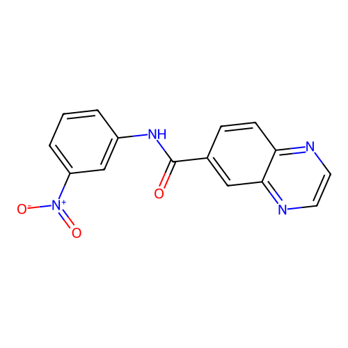 N-(3-nitrophenyl)quinoxaline-6-carboxamide structure