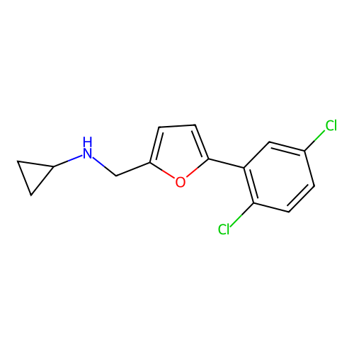 N-{[5-(2,5-dichlorophenyl)furan-2-yl]methyl}cyclopropanamine structure