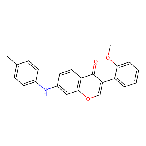 3-(2-methoxyphenyl)-7-(p-tolylamino)-4H-chromen-4-one structure