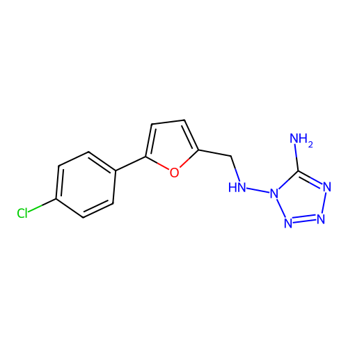 1-N-[[5-(4-chlorophenyl)furan-2-yl]methyl]tetrazole-1,5-diamine structure