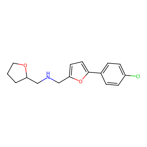 1-[5-(4-chlorophenyl)furan-2-yl]-N-(tetrahydrofuran-2-ylmethyl)methanamine structure