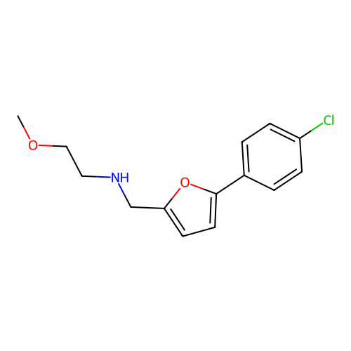 N-{[5-(4-chlorophenyl)furan-2-yl]methyl}-2-methoxyethanamine structure