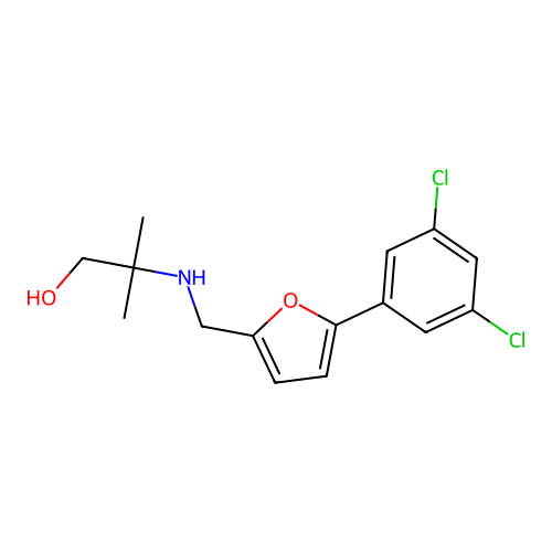 2-({[5-(3,5-Dichlorophenyl)furan-2-yl]methyl}amino)-2-methylpropan-1-ol structure