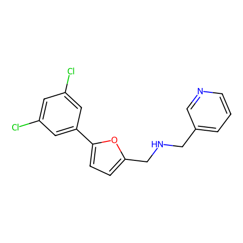 1-[5-(3,5-dichlorophenyl)furan-2-yl]-N-(pyridin-3-ylmethyl)methanamine structure