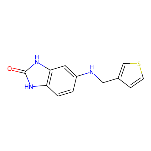 5-[(3-thienylmethyl)amino]-1,3-dihydro-2H-benzimidazol-2-one structure