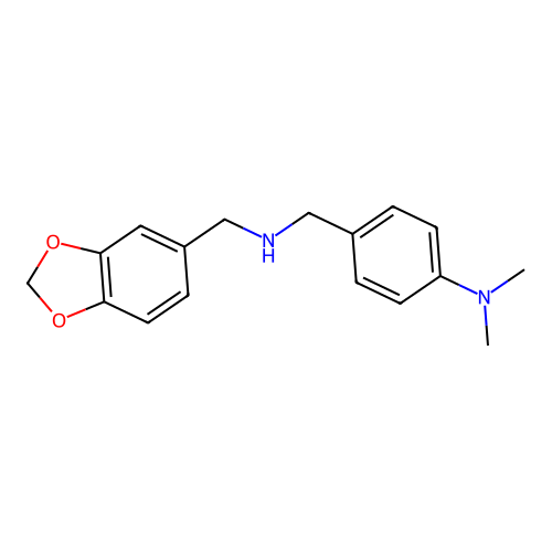 4-{[(1,3-benzodioxol-5-ylmethyl)amino]methyl}-N,N-dimethylaniline structure
