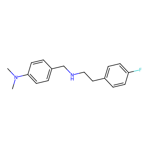 4-({[2-(4-fluorophenyl)ethyl]amino}methyl)-N,N-dimethylaniline structure
