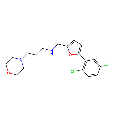 N-{[5-(2,5-dichlorophenyl)furan-2-yl]methyl}-3-(morpholin-4-yl)propan-1-amine structure