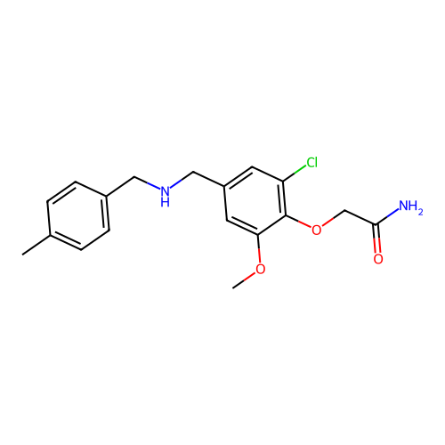 2-(2-Chloro-6-methoxy-4-{[(4-methylbenzyl)amino]methyl}phenoxy)acetamide structure