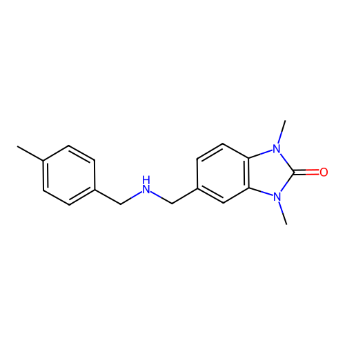 1,3-dimethyl-5-{[(4-methylbenzyl)amino]methyl}-1,3-dihydro-2H-benzimidazol-2-one structure