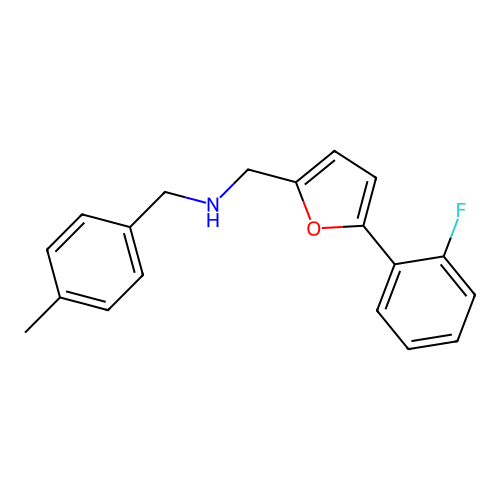 1-[5-(2-fluorophenyl)furan-2-yl]-N-(4-methylbenzyl)methanamine structure