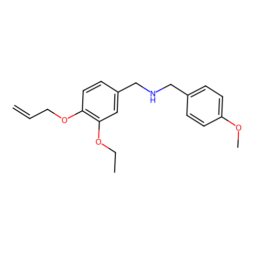 N-[4-(allyloxy)-3-ethoxybenzyl]-N-(4-methoxybenzyl)amine structure
